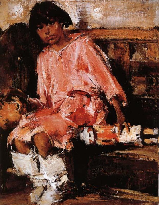 Nikolay Fechin The Girl holding the toy